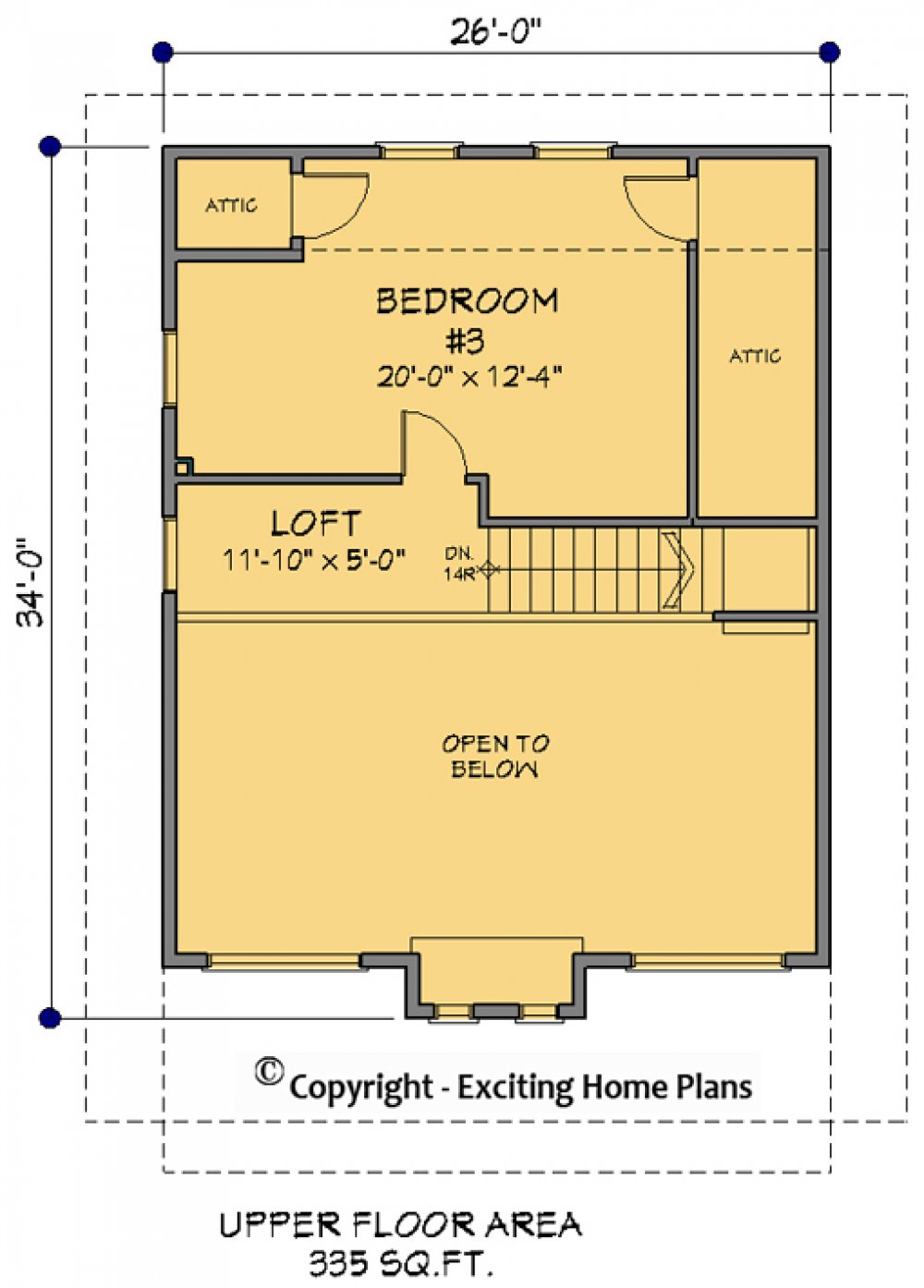 House Plan E1114-10 Upper Floor Plan