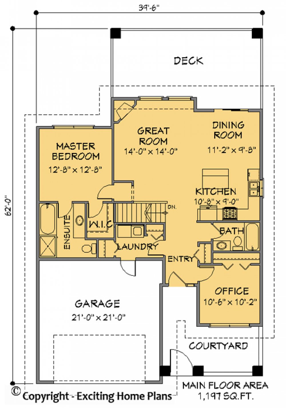 House Plan E1136-10 Main Floor Plan