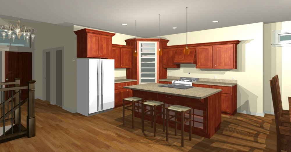 House Plan E1583-10 Interior Kitchen 3D Area