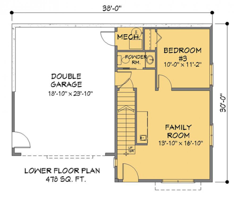 House Plan E1162-12 Lower Floor Plan