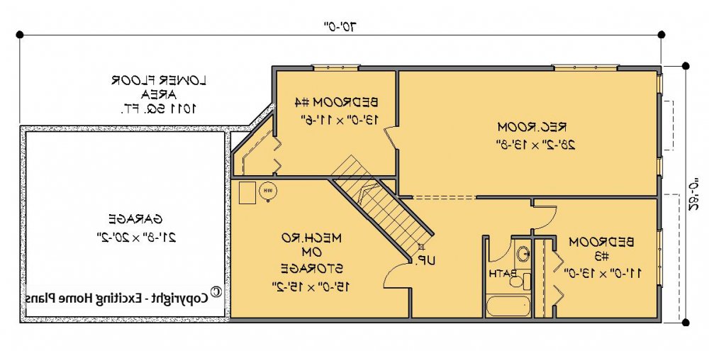 House Plan E1533-10 Main Floor Plan REVERSE