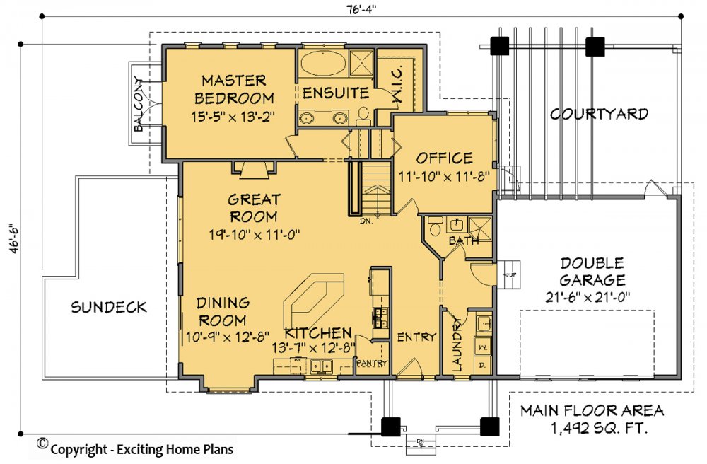 House Plan E1411-10  Main Floor Plan