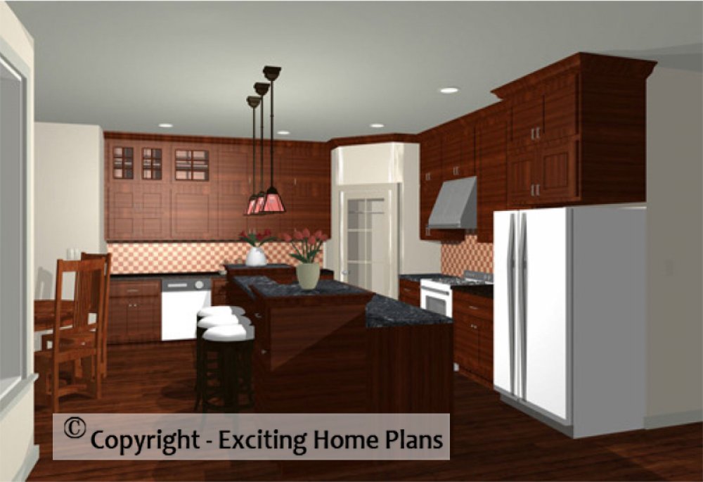 House Plan E1073-10  Interior Kitchen 3D Area