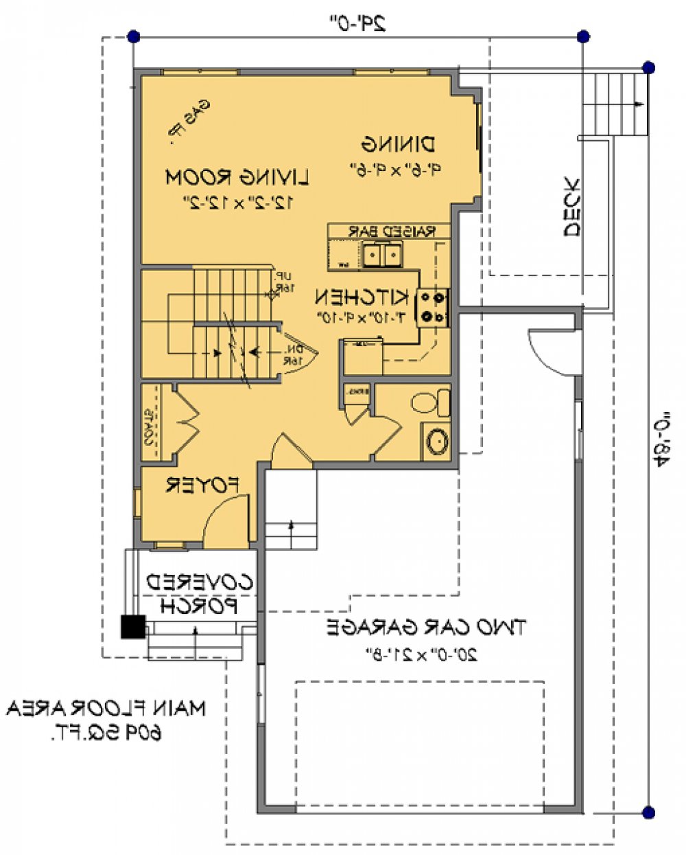 House Plan E1737-10  Main Floor Plan REVERSE