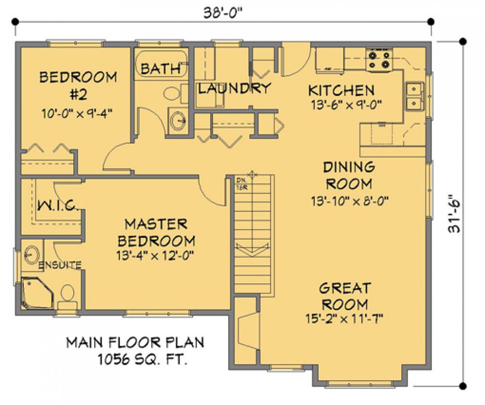 House Plan E1162-10 - Graham I - Main Floor Plan
