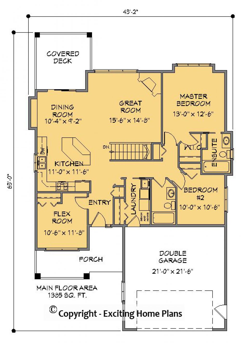 House Plan E1575-10  Main Floor Plan