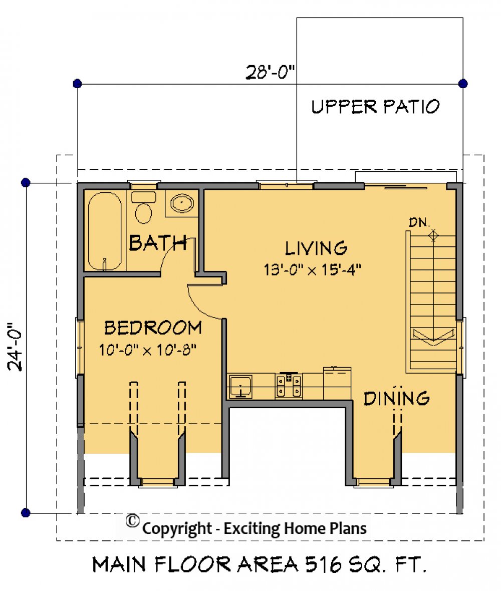 House Plan E1440-10  Main Floor Plan