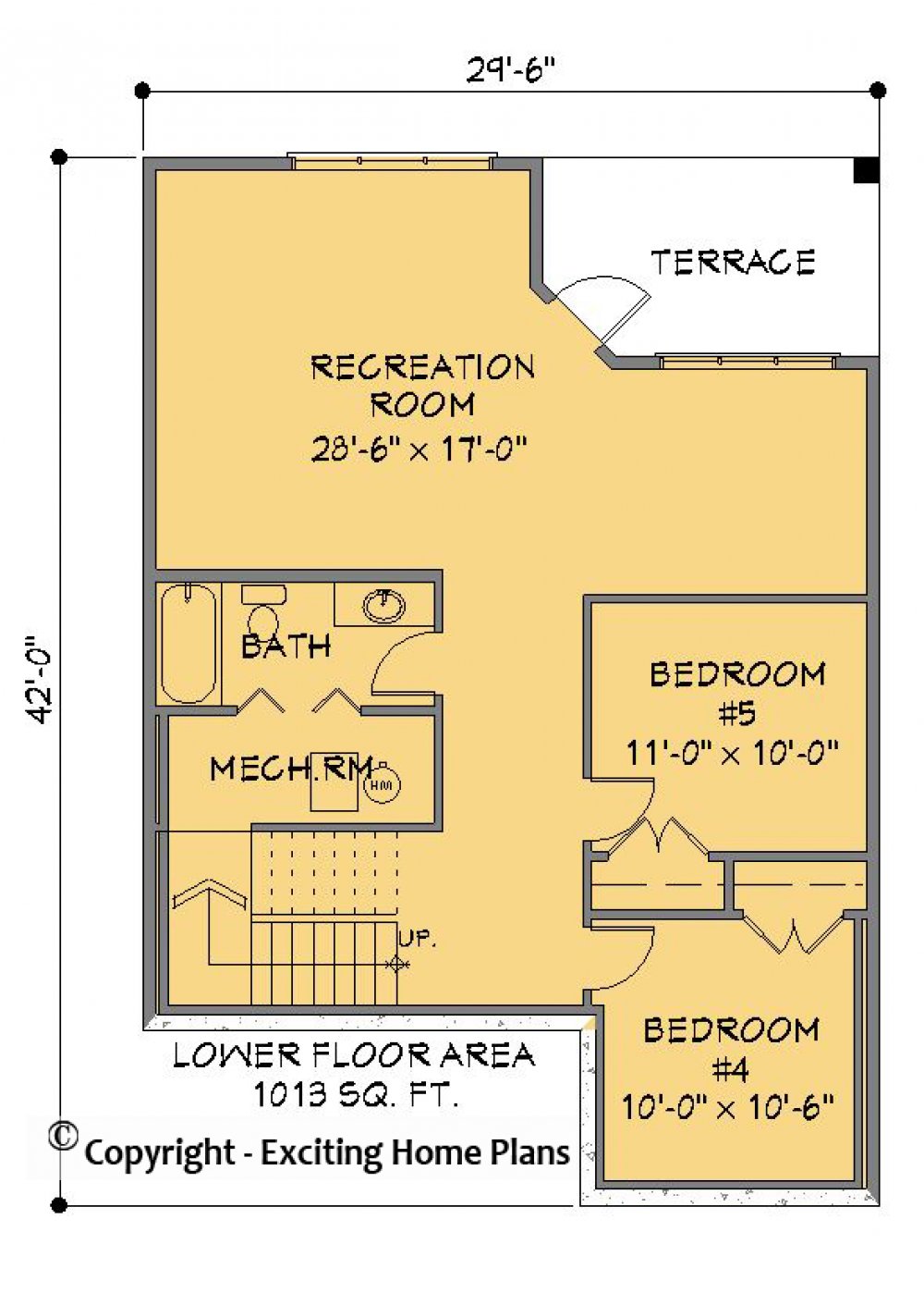 House Plan E1272-10 Lower Floor Plan