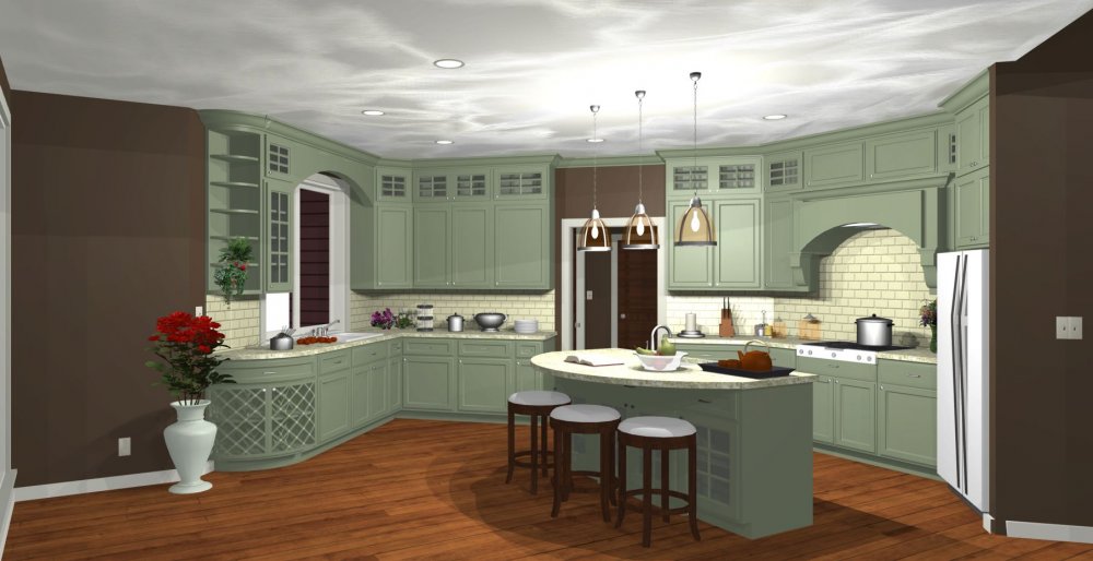 House Plan E1241-10 Interior Kitchen 3D Area