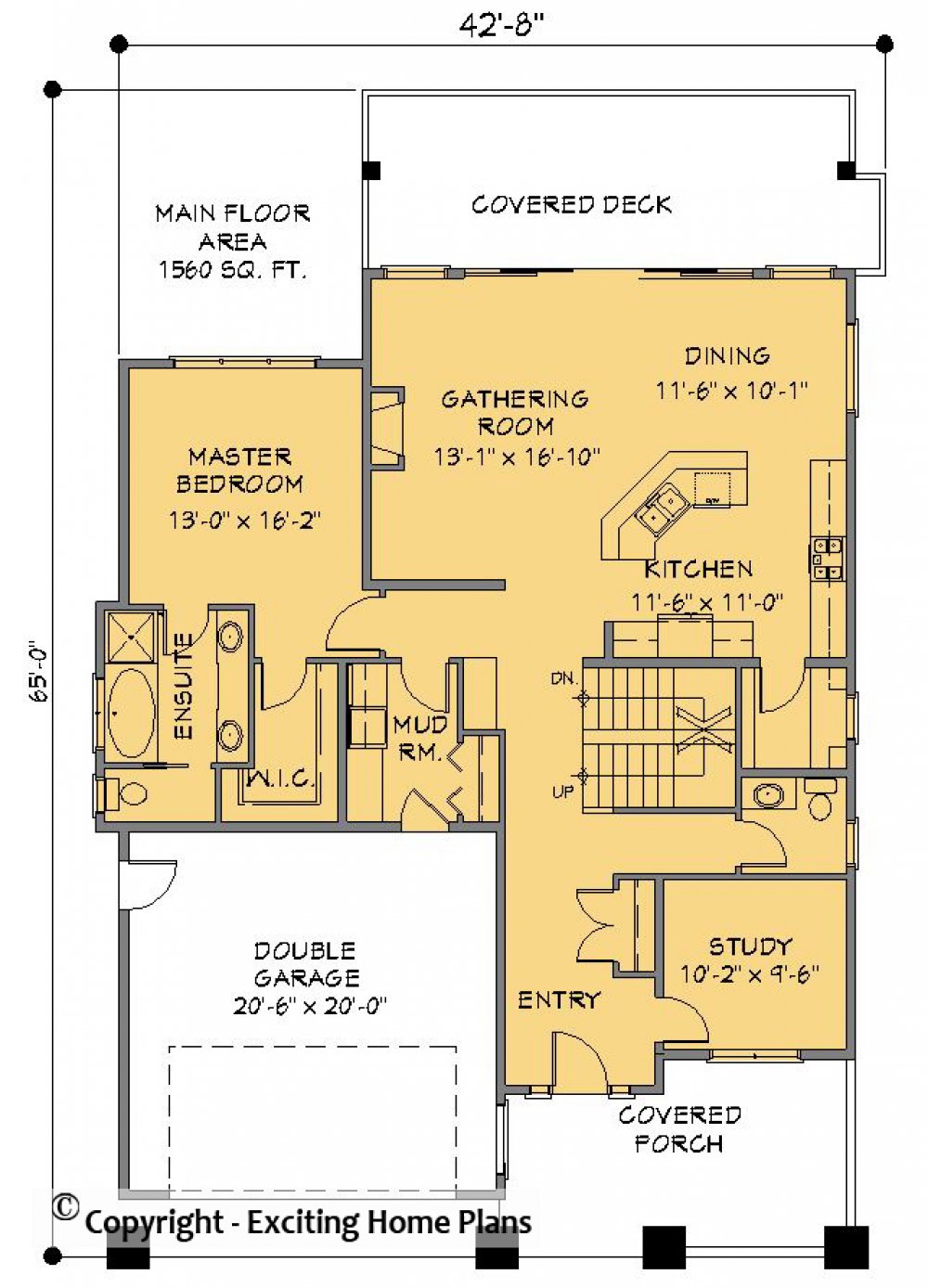 House Plan E1201-10 Main Floor Plan