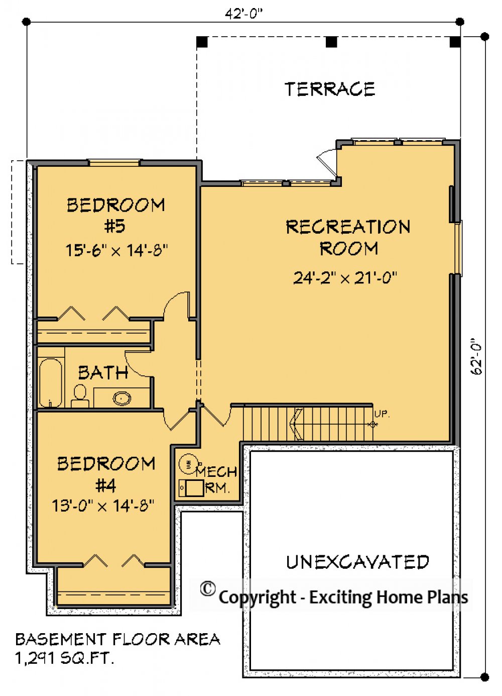 House Plan E1598 -10 Lower Floor Plan