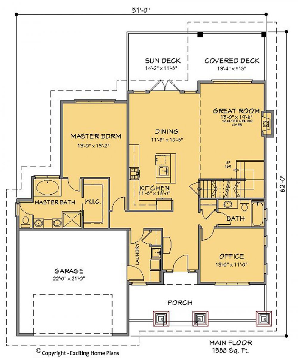 House Plan E1462-10 Main Floor Plan