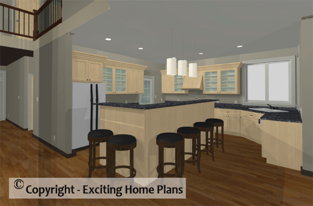 House Plan E1753-10 Interior Kitchen 3D Area