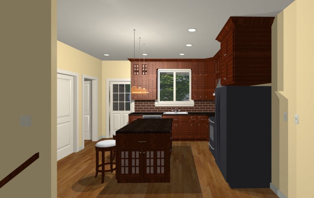 House Plan E1236-10 Interior Kitchen 3D Area