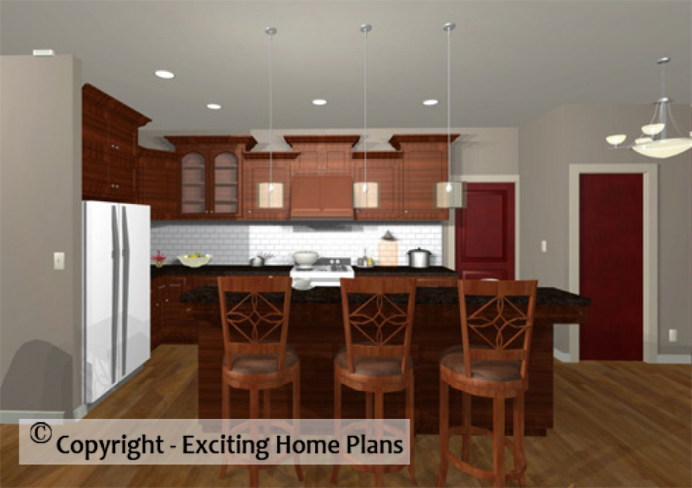 House Plan E1010-10 Interior Kitchen 3D Area