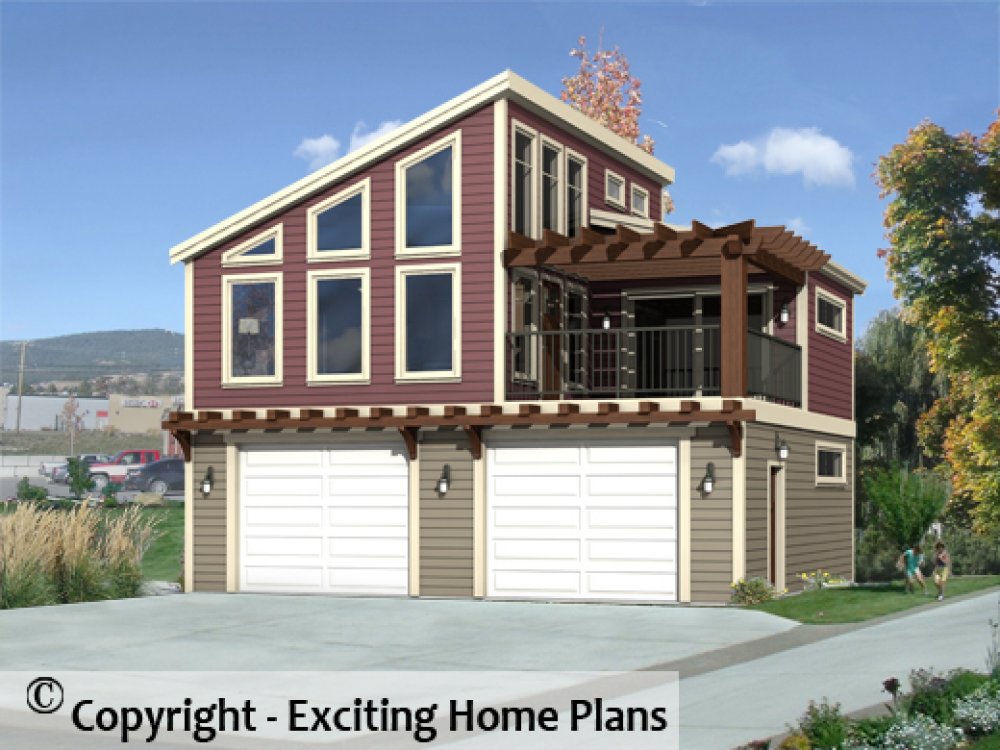 House Plan E1383-10 Exterior 3D View