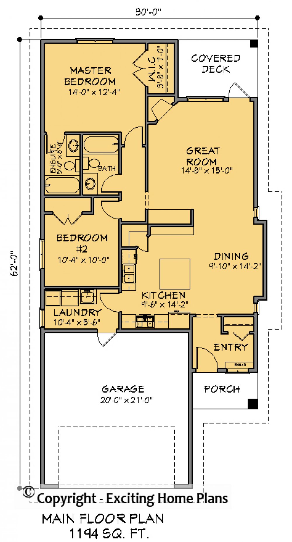 House Plan E1480-10 Main Floor Plan