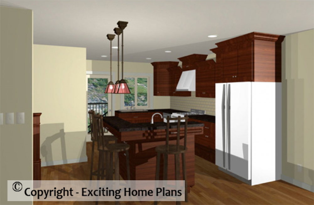 House Plan E1043-10 Interior Kitchen 3D Area