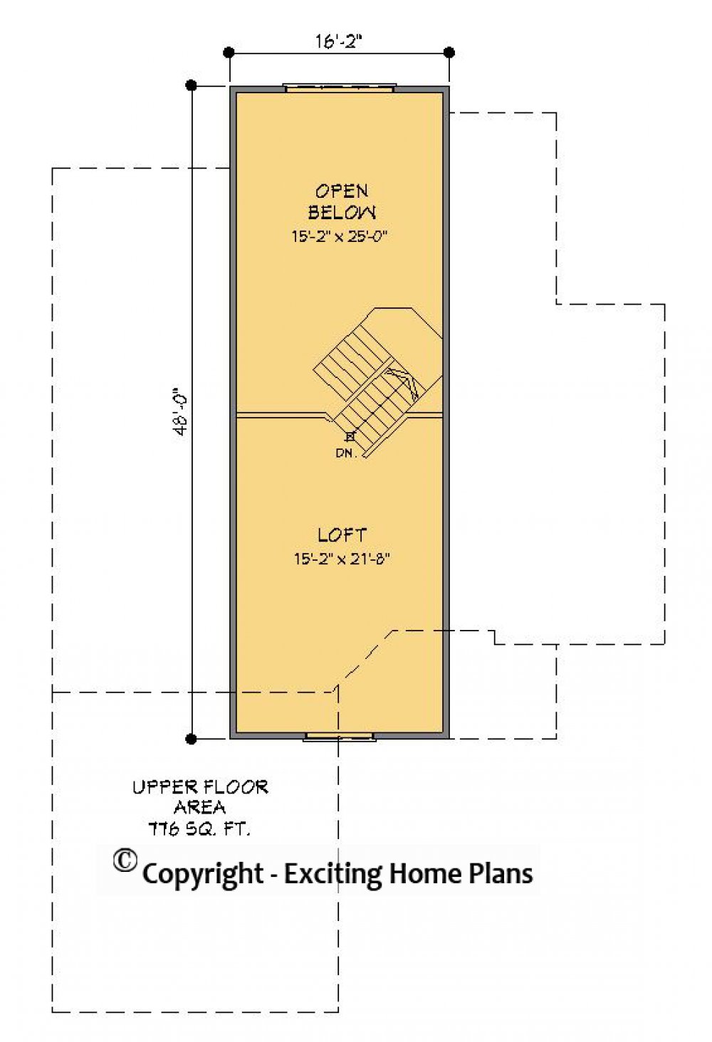 House Plan E1636-10 – Upper Floor Plan