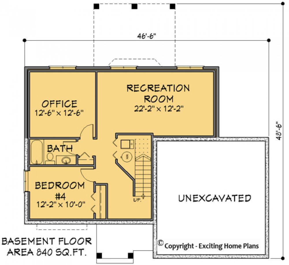 House Plan E1141-10 Lower Floor Plan