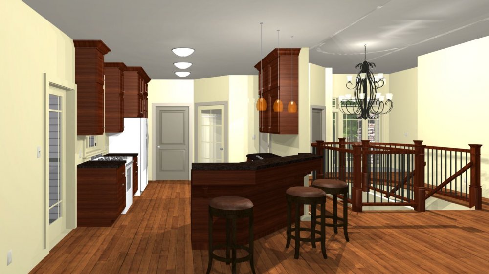 House Plan E1324-10 Interior Kitchen 3D Area