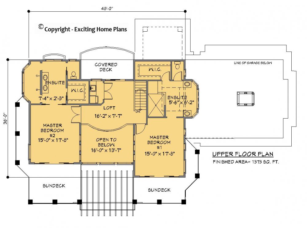 House Plan E1274-10 Upper Floor Plan