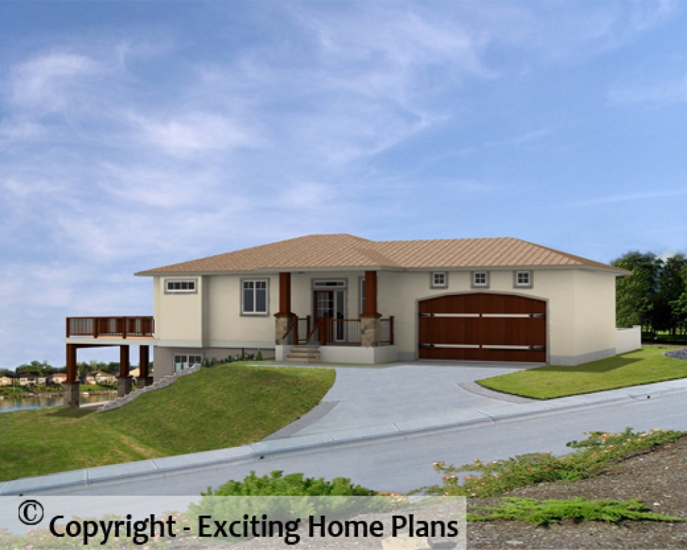 House Plan E1411-10 Front 3D View