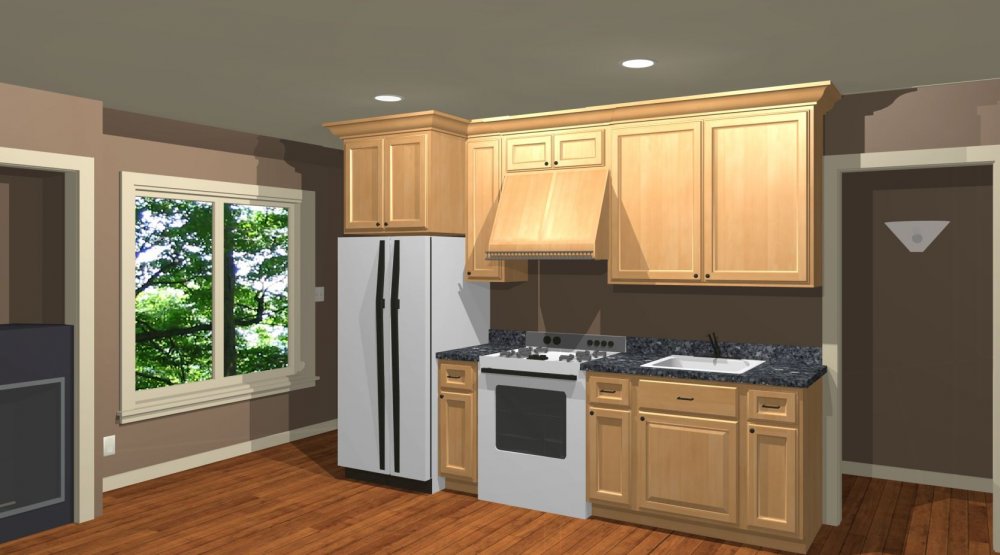 House Plan E1383-10 Interior Kitchen 3D Area