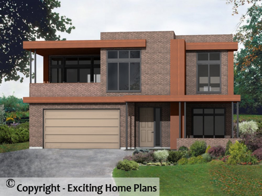House Plan E1628-10 Front 3D View