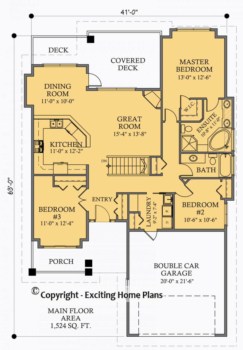 House Plan E1050-10 Main Floor Plan