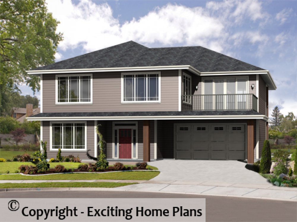House Plan E1646-10 Front 3D View