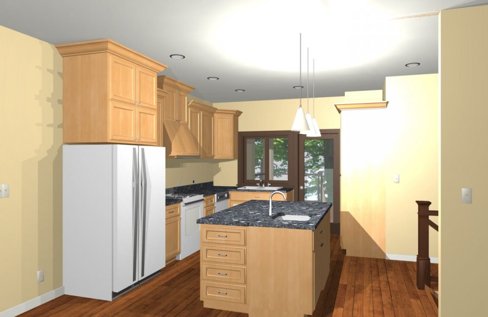 House Plan E1541-10 Interior Kitchen 3D Area