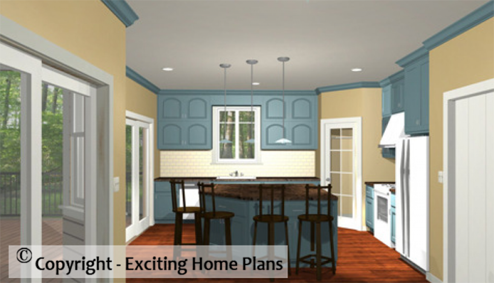 House Plan E1033-10 Interior Kitchen 3D Area
