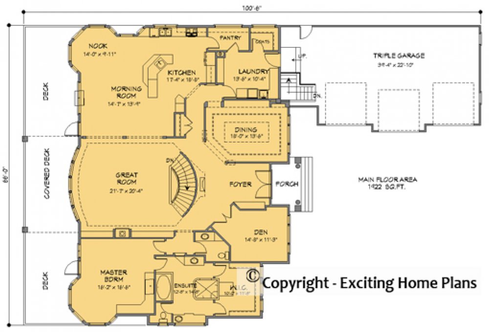 House Plan E1703-10 Main Floor Plan