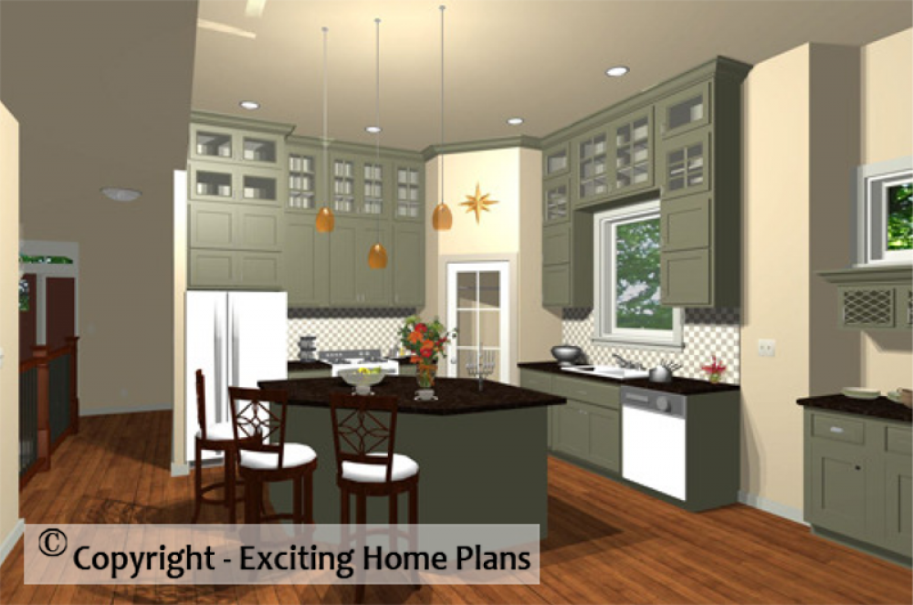 House Plan E1048-10 Interior Kitchen 3D Area