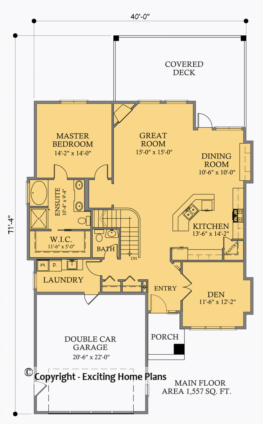 House Plan E1052-10  Main Floor Plan