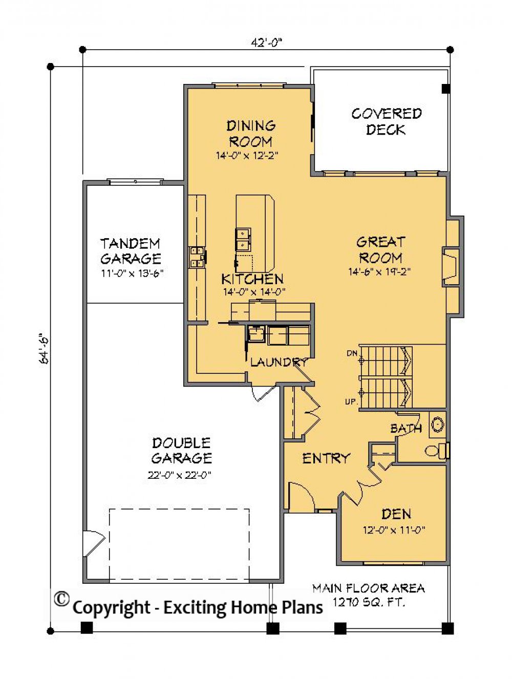 House Plan E1329-10 Main Floor Plan