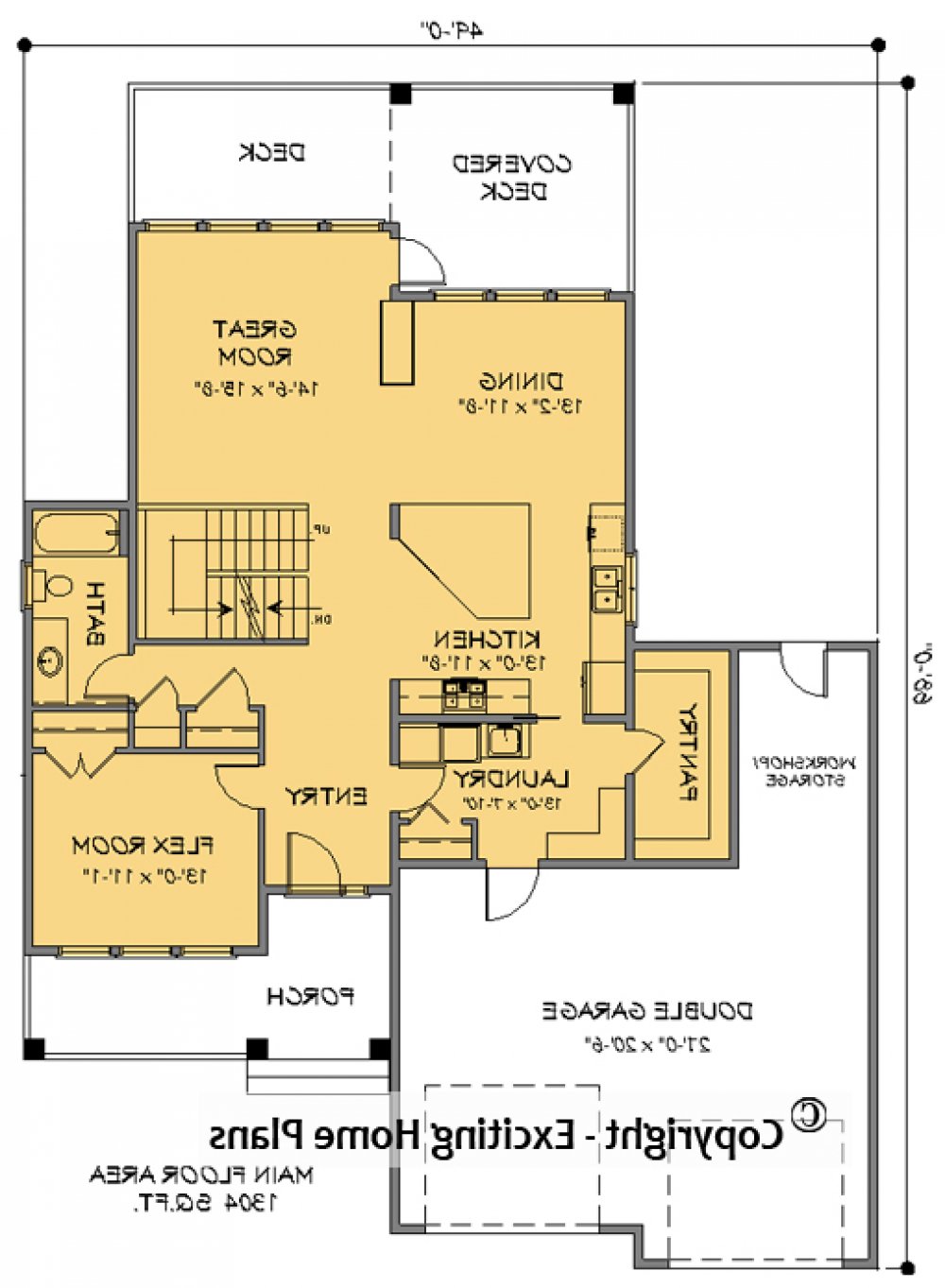 House Plan E1712-10 Main Floor Plan REVERSE