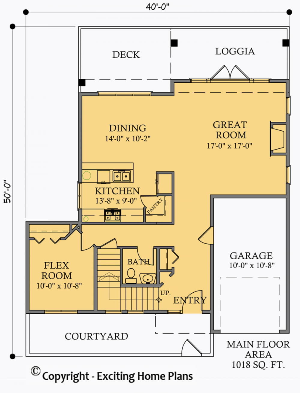 House Plan E1011-10 Main Floor Plan