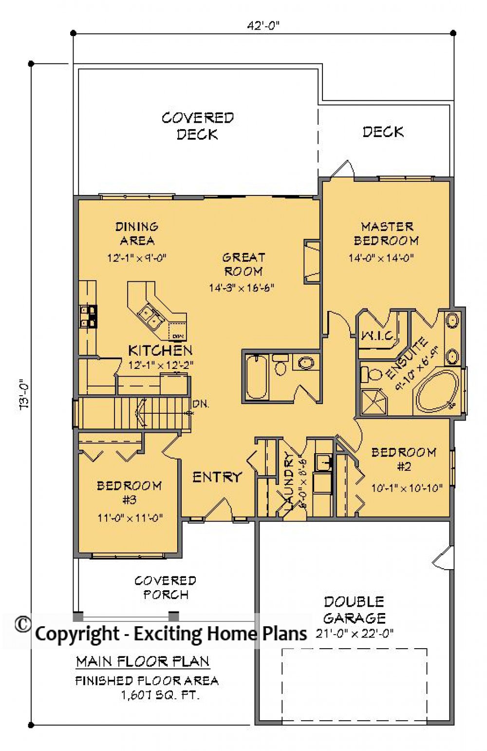 House Plan E1592-10 Main Floor Plan