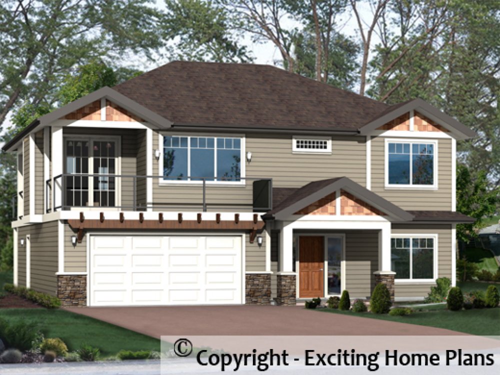 House Plan E1399-10 Exterior 3D View