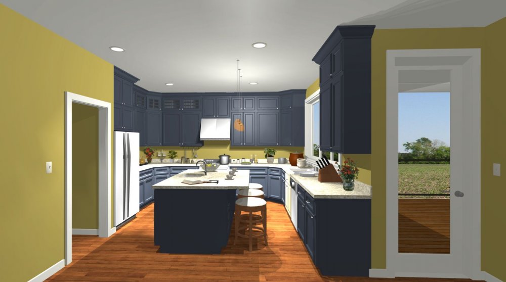 House Plan E1325-10 Interior Kitchen 3D Area
