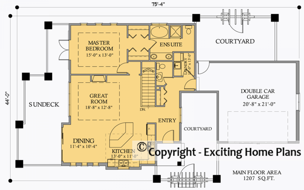 House Plan E1022-10 Main Floor Plan