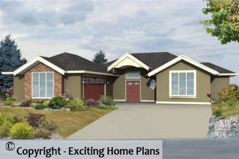 House Plan E1056-10 Exterior 3D View