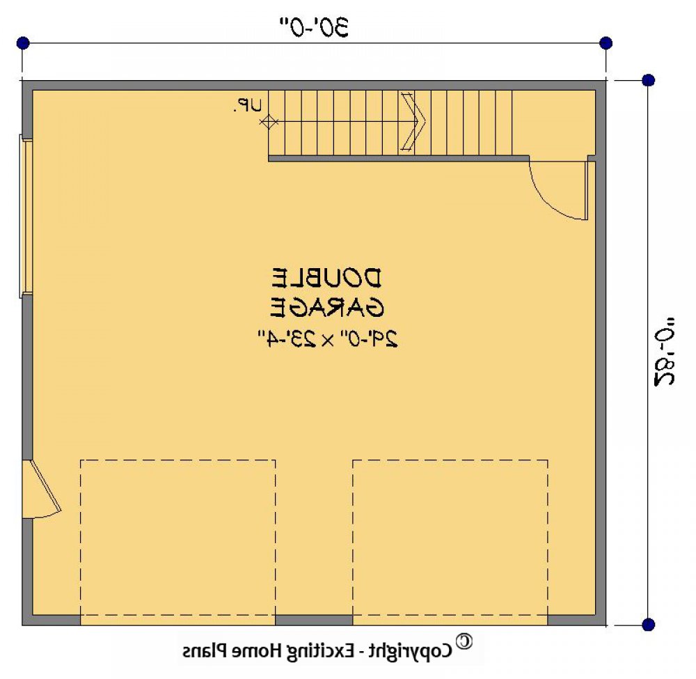 House Plan E1383-10 Lower Floor Plan REVERSE