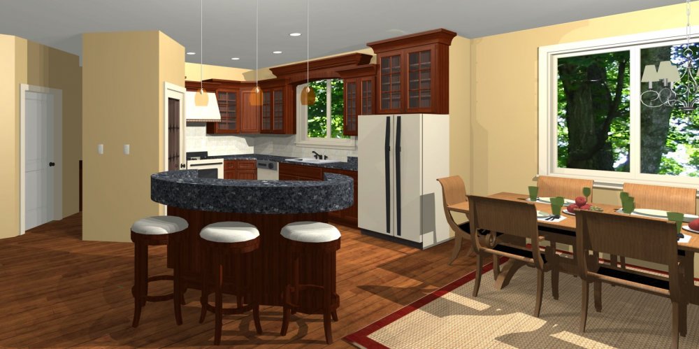 House Plan E1288-10 Interior Kitchen 3D Area