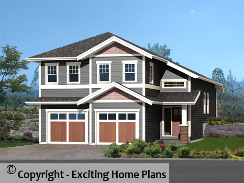House Plan E1715-10 Front 3D View
