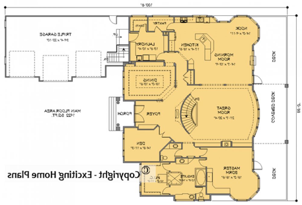 House Plan E1703-10 Main Floor Plan REVERSE