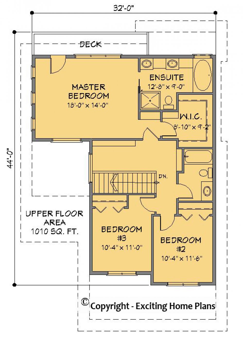 House Plan E1585-10 Upper Floor Plan
