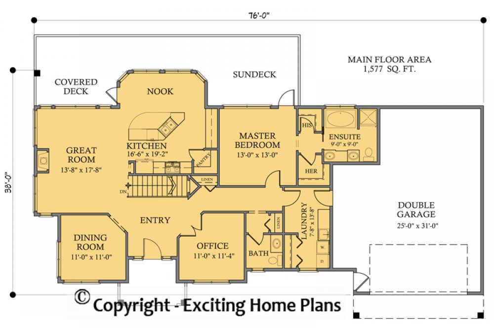 House Plan E1067-10 Main Floor Plan